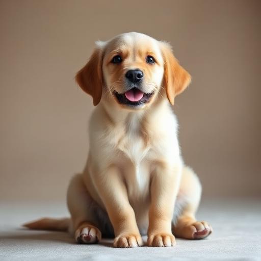 Filhote de golden retriever sentado