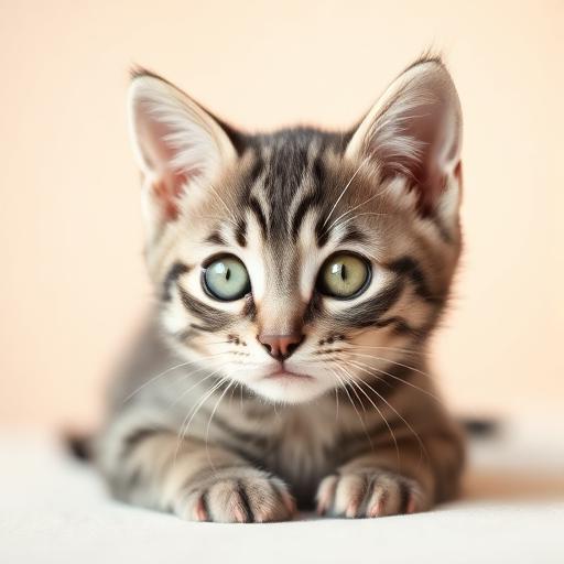 Gatinho cinza rajado deitado