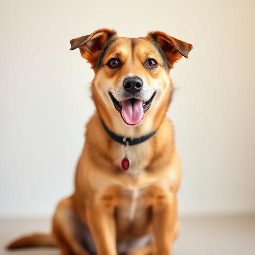 Cachorro de porte médio marrom sentado